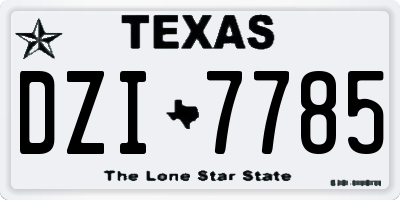 TX license plate DZI7785