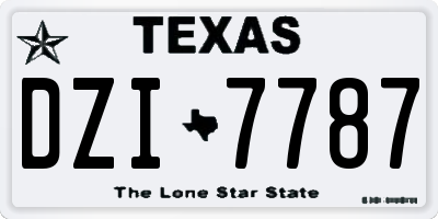 TX license plate DZI7787