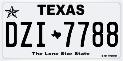 TX license plate DZI7788