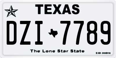 TX license plate DZI7789