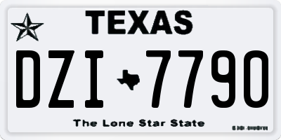 TX license plate DZI7790
