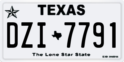 TX license plate DZI7791