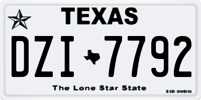 TX license plate DZI7792