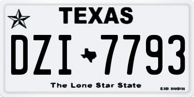 TX license plate DZI7793
