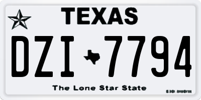 TX license plate DZI7794