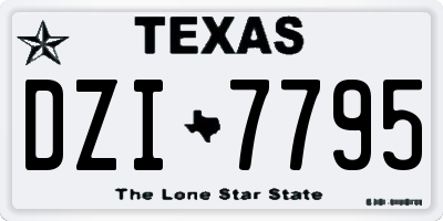 TX license plate DZI7795