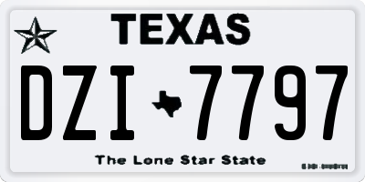 TX license plate DZI7797
