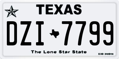 TX license plate DZI7799