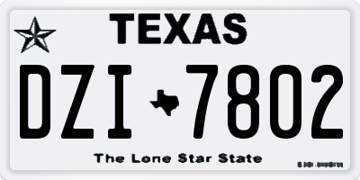 TX license plate DZI7802