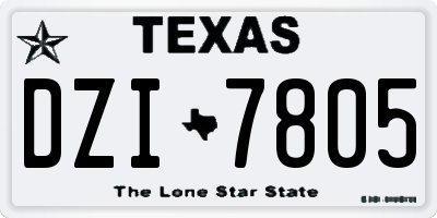 TX license plate DZI7805