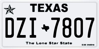 TX license plate DZI7807