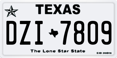 TX license plate DZI7809