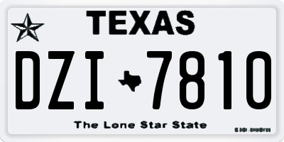 TX license plate DZI7810