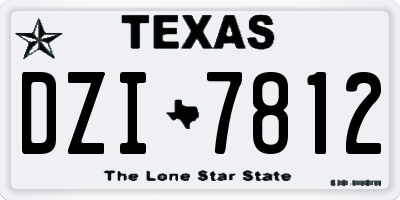 TX license plate DZI7812