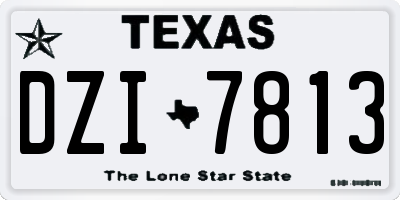 TX license plate DZI7813