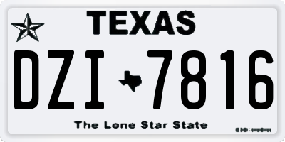 TX license plate DZI7816