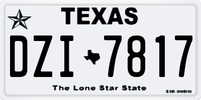 TX license plate DZI7817