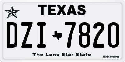 TX license plate DZI7820