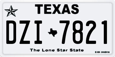 TX license plate DZI7821