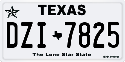 TX license plate DZI7825
