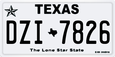 TX license plate DZI7826