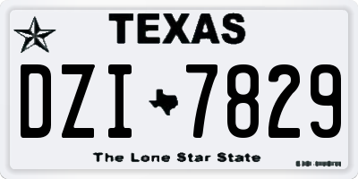 TX license plate DZI7829