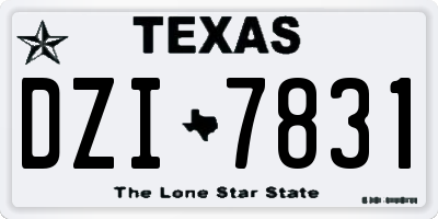 TX license plate DZI7831