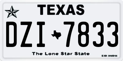 TX license plate DZI7833