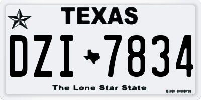 TX license plate DZI7834