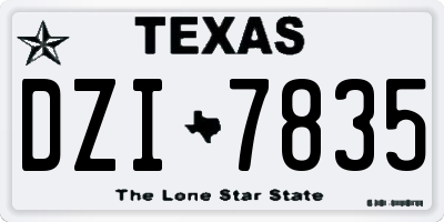 TX license plate DZI7835
