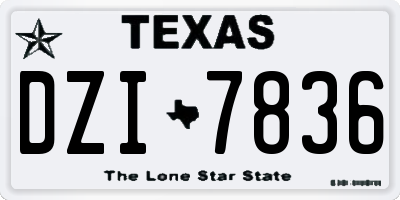 TX license plate DZI7836