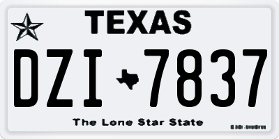 TX license plate DZI7837