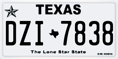 TX license plate DZI7838