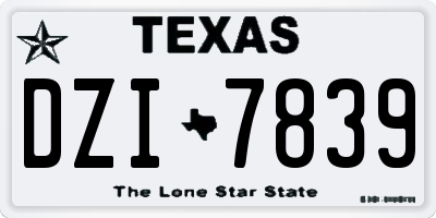 TX license plate DZI7839