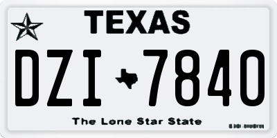 TX license plate DZI7840