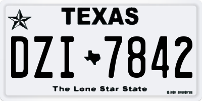 TX license plate DZI7842