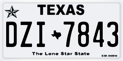 TX license plate DZI7843