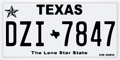 TX license plate DZI7847