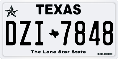TX license plate DZI7848