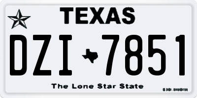 TX license plate DZI7851