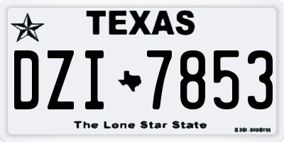 TX license plate DZI7853
