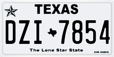 TX license plate DZI7854