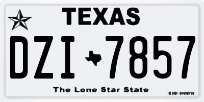 TX license plate DZI7857