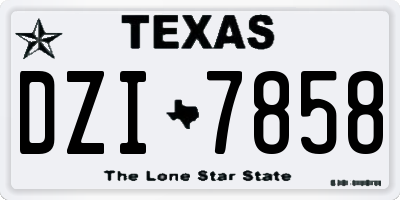 TX license plate DZI7858