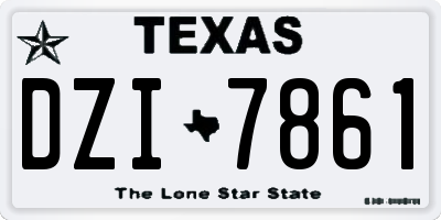 TX license plate DZI7861
