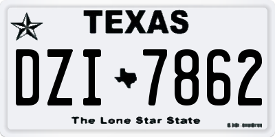TX license plate DZI7862