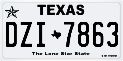 TX license plate DZI7863