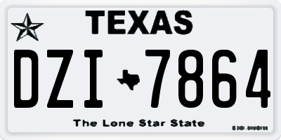 TX license plate DZI7864