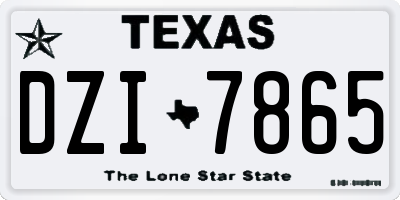 TX license plate DZI7865