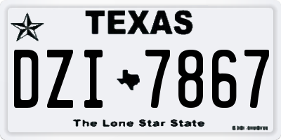 TX license plate DZI7867